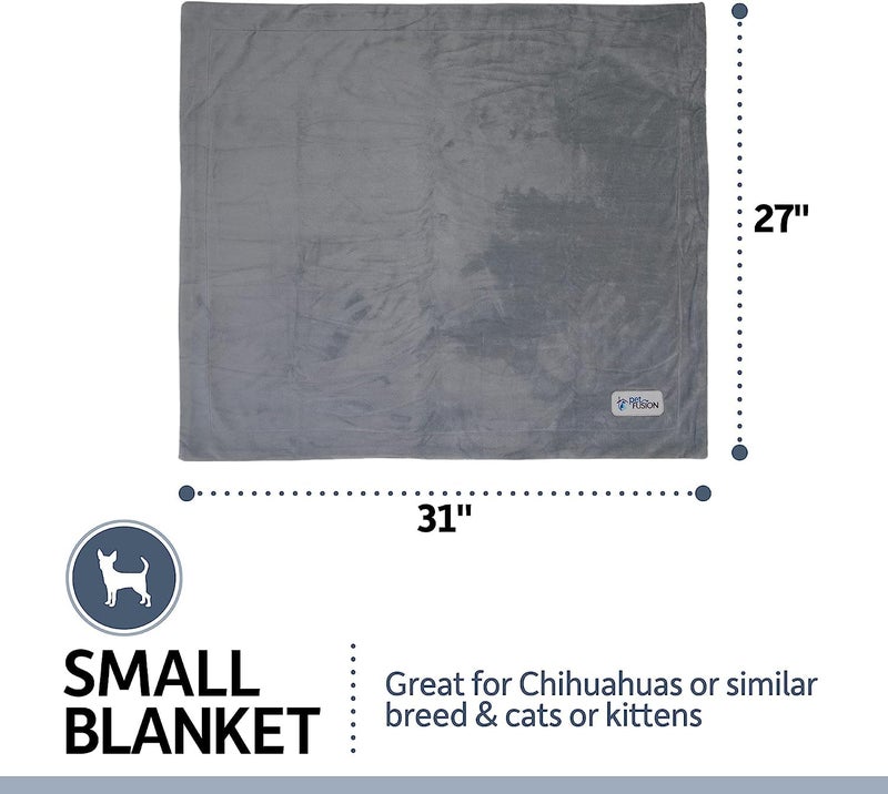 PetFusion Premium Dog & Cat Blanket | Ultra Soft Pet Blanket Available in Plush or Quilted; 2 Colors (Grey; Brown) | Perfect for Small Dogs & Large Dogs - Image 3